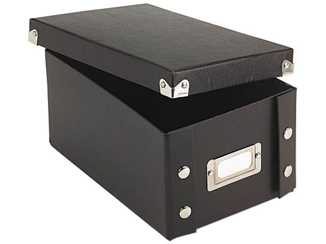 Snap-N-Store SNS01577 Snap &rsquo;N Store Collapsible Index Card File Box Holds 1,100 4 x 6 Cards, Black