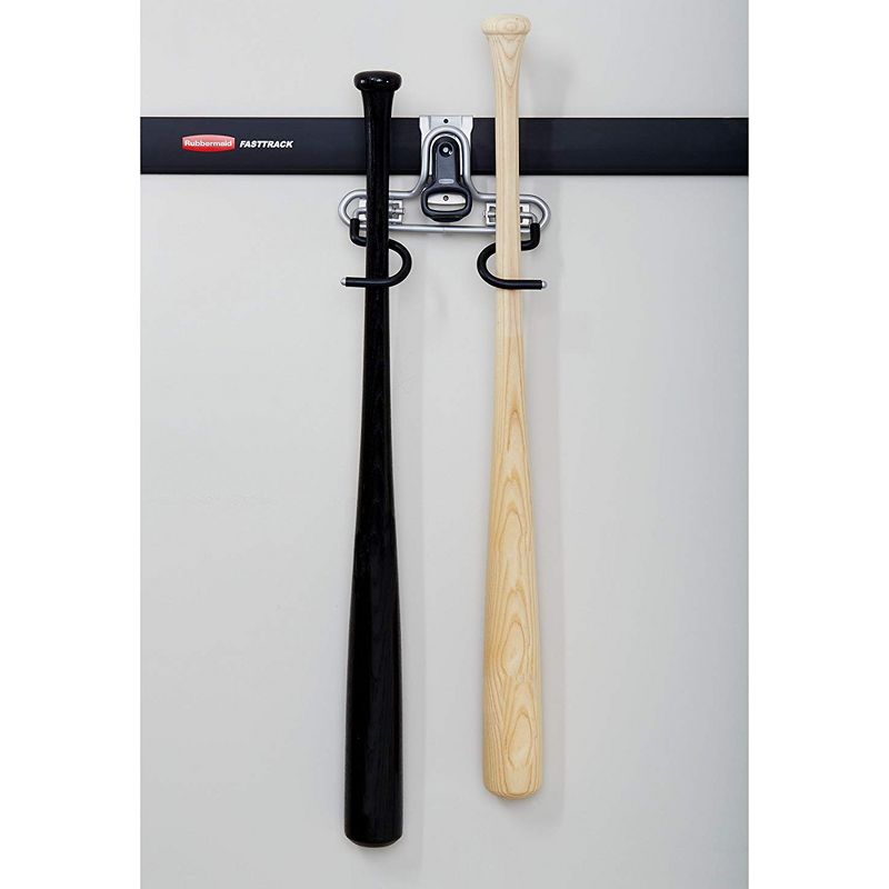 Rubbermaid FastTrack Wall Double S Hook 2 Handle Garage Storage Organizer Rack for Hand Tools (4 Pack)