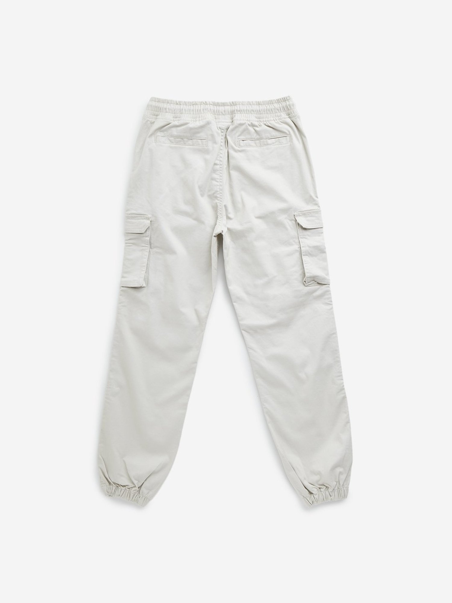 Y&F Kids by Westside Off-White Mid-Rise Cotton Blend Track Pants