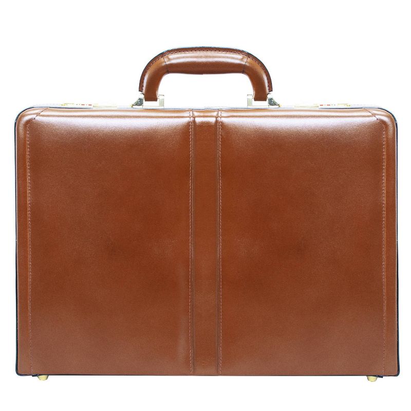McKlein Harper Leather 4.5" Expandable Attache Briefcase - Brown