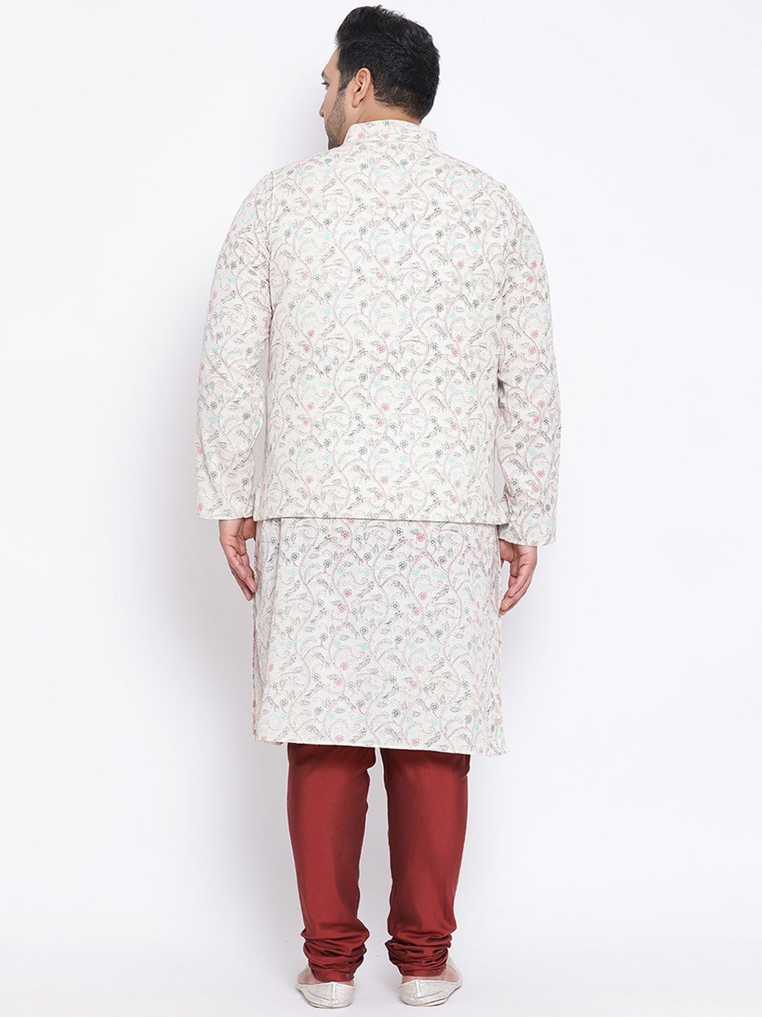 KISAH PLUS Multicolored Regular Fit Printed Kurta Set With Jacket