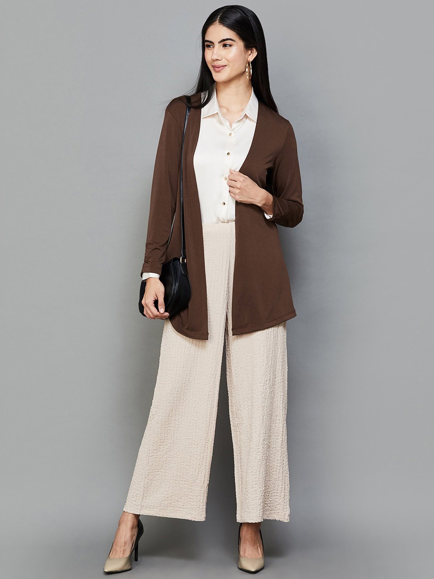 Code by Lifestyle Brown Plain Shrug