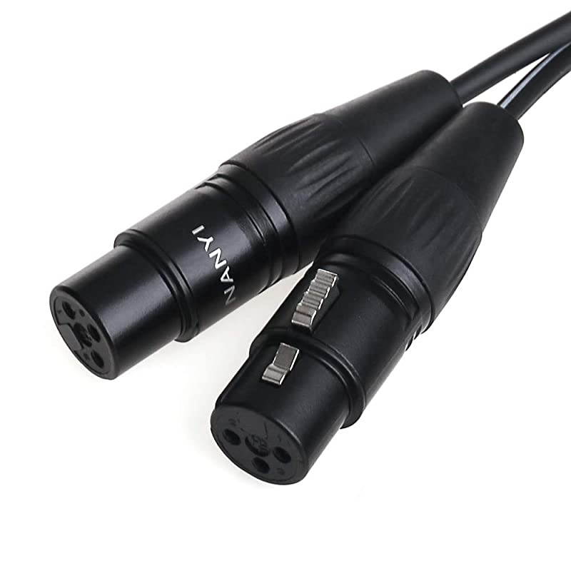 XLR 3.5mm Female Splitter Cables, TRS Stereo Male to Two XLR Female Interconnect Audio Microphone Cable, Y Splitter Adapter Cable 1.5M (5Feet)