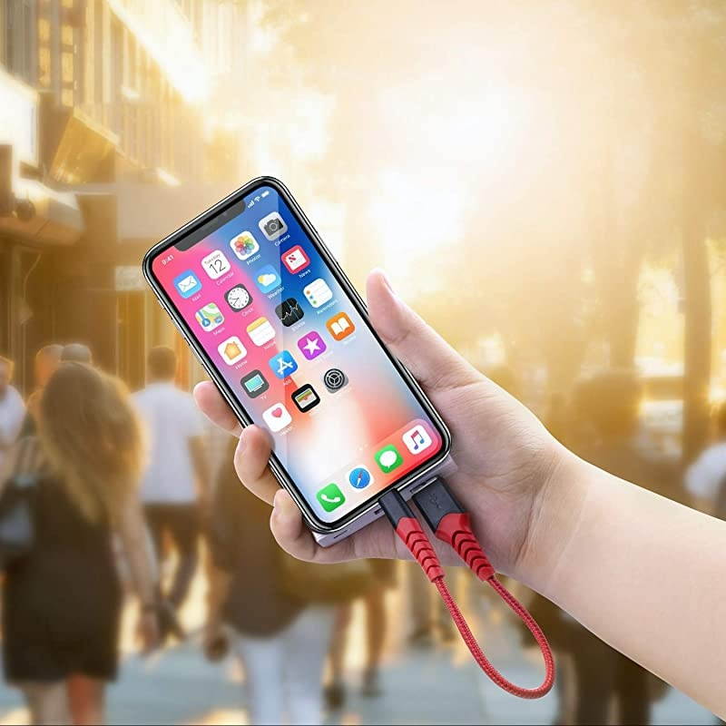 Lightning CableCertified Charger Cable for iPhone4Pack 33FT 66FT Nylon Braided USB Lightning Cable for iPhone X8 Plus87 Plus76 Plus66S Plus6s5iPad and Morered
