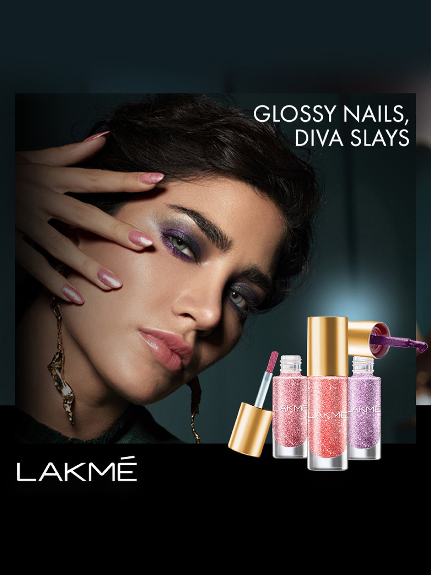 Lakme Glitterati Collection Shine Nail Color Silver Dust - 6 ml