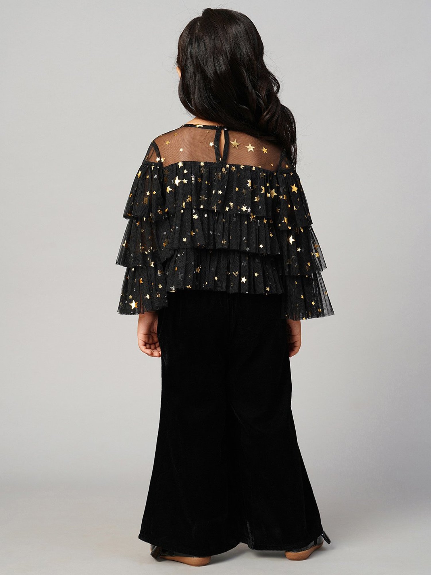 Peppermint Kids Peach Printed Top, Inner with Pants