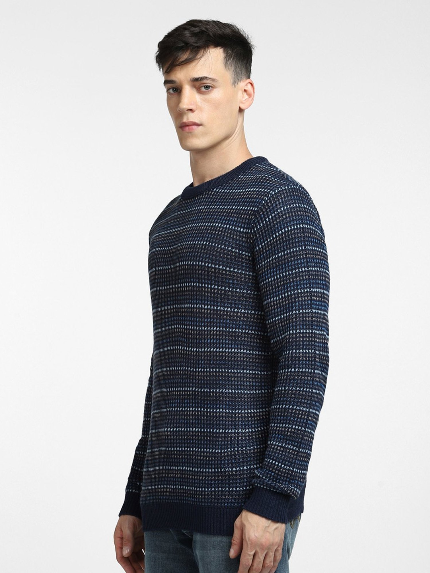 Jack & Jones Multicolor Self Design Sweater