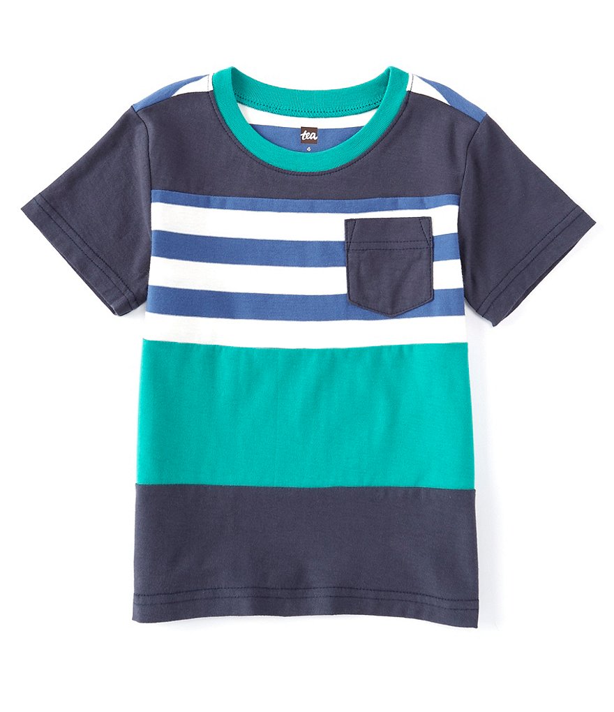 Tea Collection Little Boys 2-6 Short-Sleeve Pop-Pocket Stripe Tee