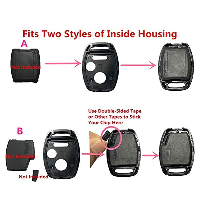 New Keyless Entry Remote 3 Buttons Honda Key Fob Housing Replacement for Honda 20102011 Accord Crosstour 20062011 Civic 20072013 CRV 20112015 CRZ 20092013 Fit 20112014 Odyssey