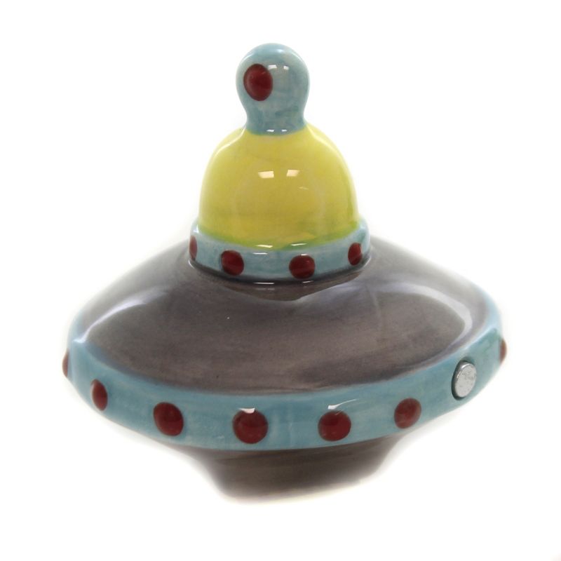 Tabletop 3.25" Alien Spaceship  Set/2 Salt Pepper Shaker Outer Space Pacific Trading  -  Salt And Pepper Shaker Sets