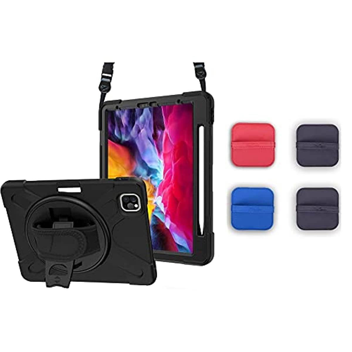 ProCase Black iPad Pro 11 Rugged Heavy Duty Case 2nd Gen 2020 / 1st Gen 2018 Bundle with [4 Pack] Screen Cleaning Pad Cloth Wipes