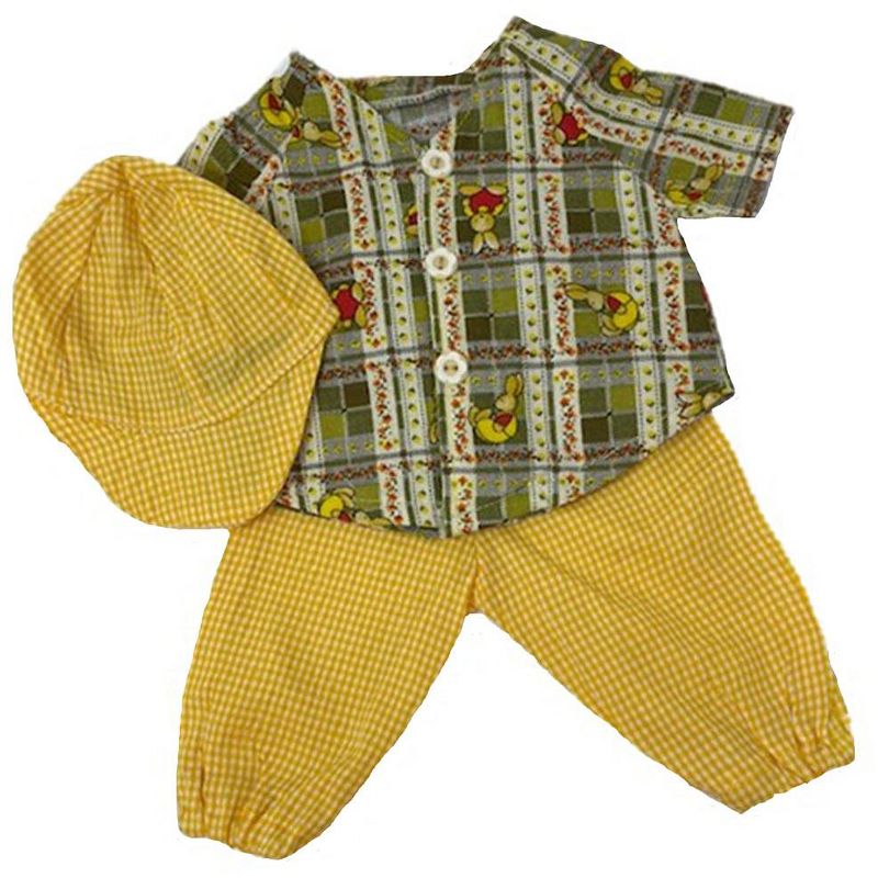 The Queen's Treasures Little House on the Prairie Green Calico Dress, Bonnet & Apron for 18" American Girl Dolls