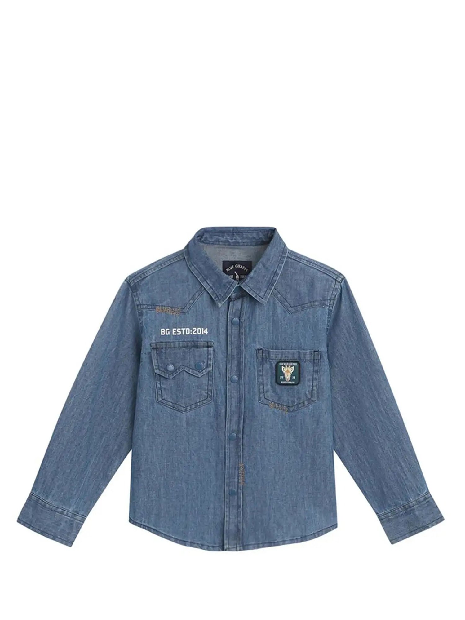 Blue Giraffe Kids Blue Solid  Shirt