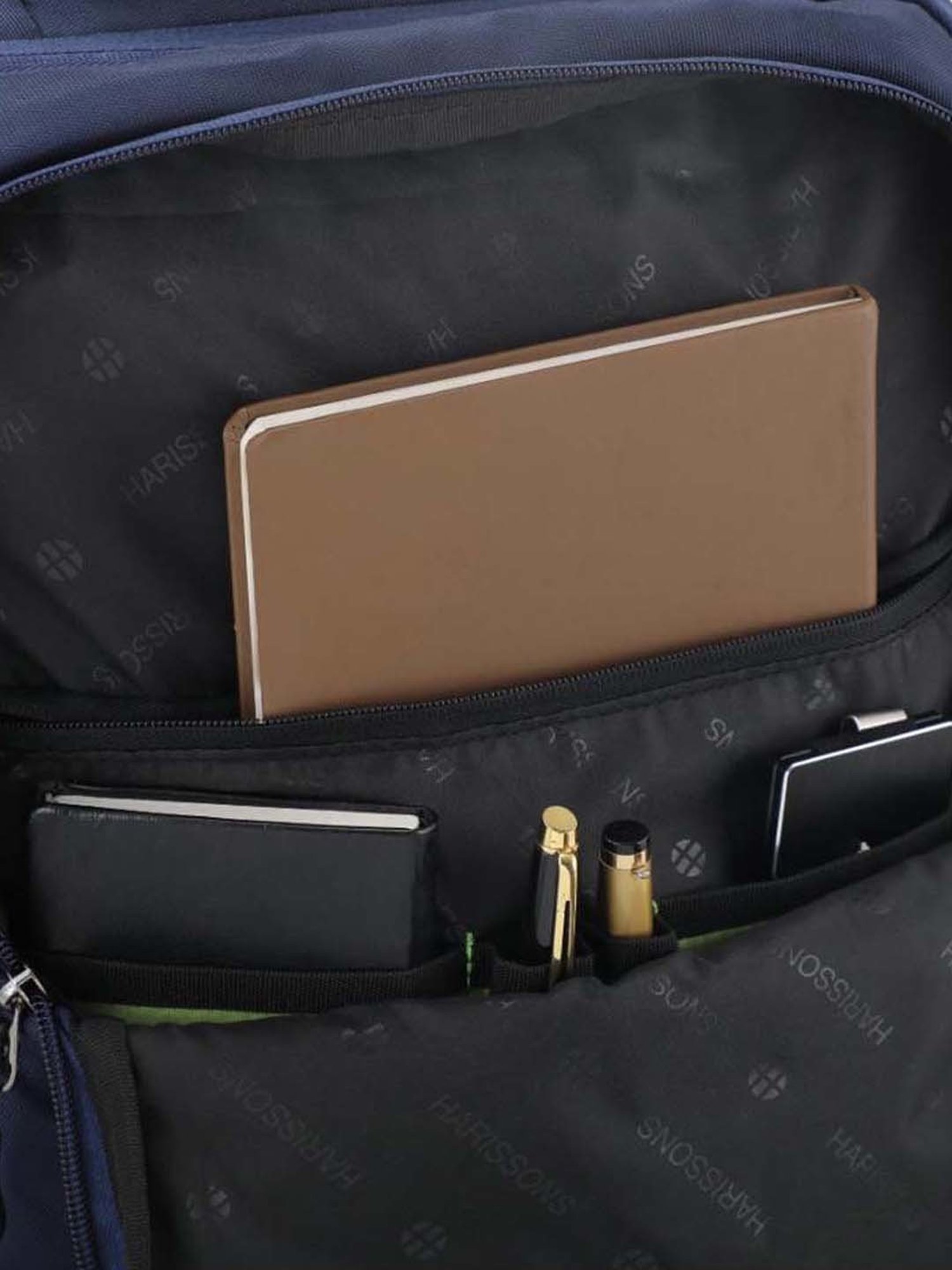 Harissons Laser Navy Blue & Green Polyester Printed Backpack - 31 Ltrs