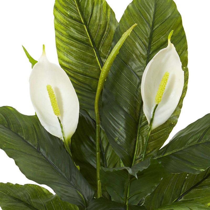 38" x 23" Artificial Spathiphyllum Lily in Decorative Vase White - Nearly Natural