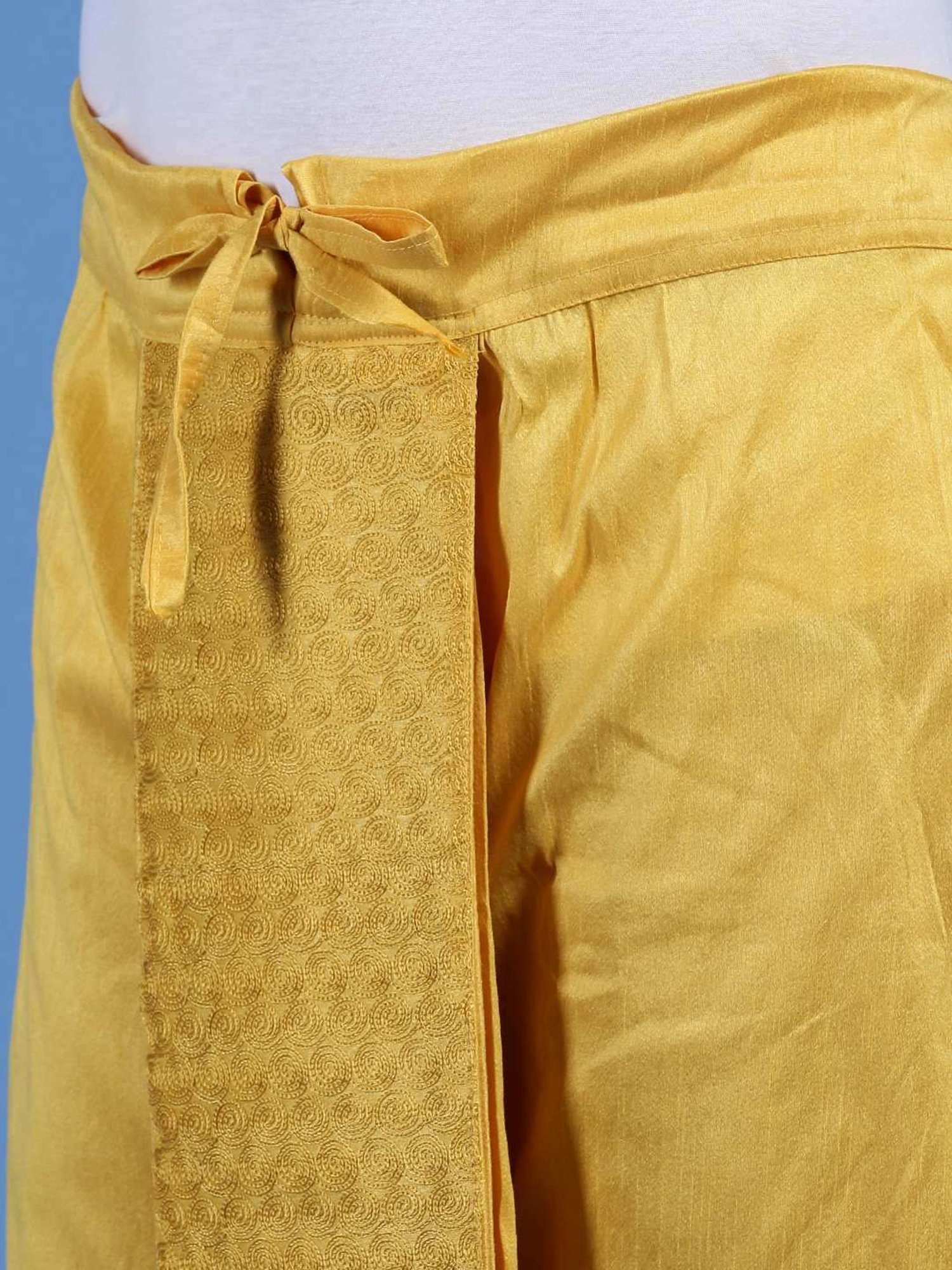 Sanwara Yellow Regular Fit Embroidered Dhotis