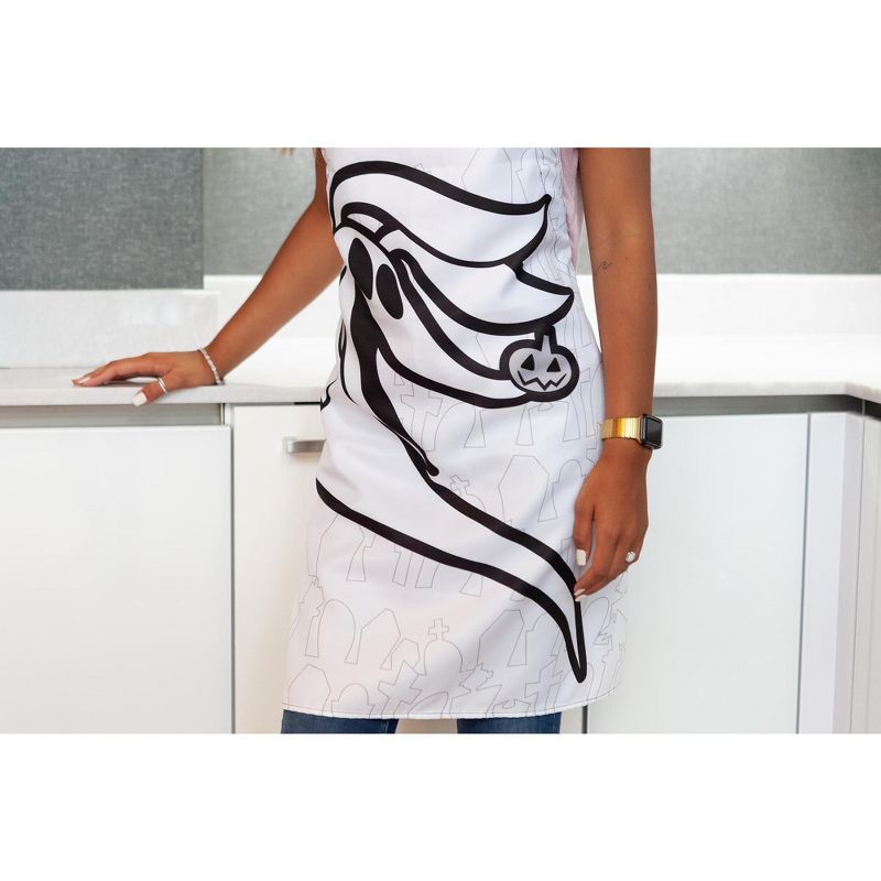 Seven20 Nightmare Before Christmas Zero Apron - Kitchen Accessory - White & Black Ties