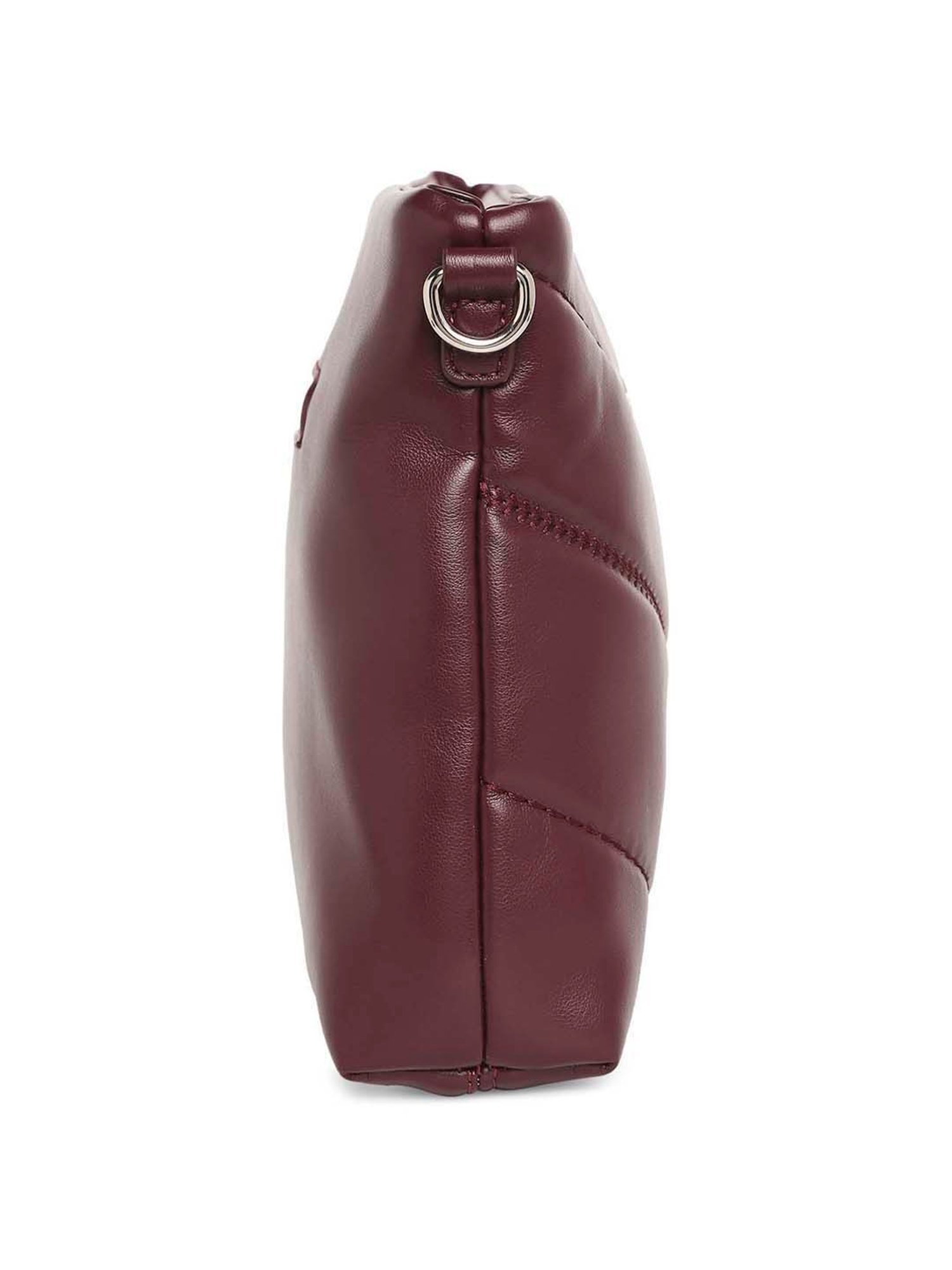 Marina Galanti Maroon Quilted Medium Sling Handbag