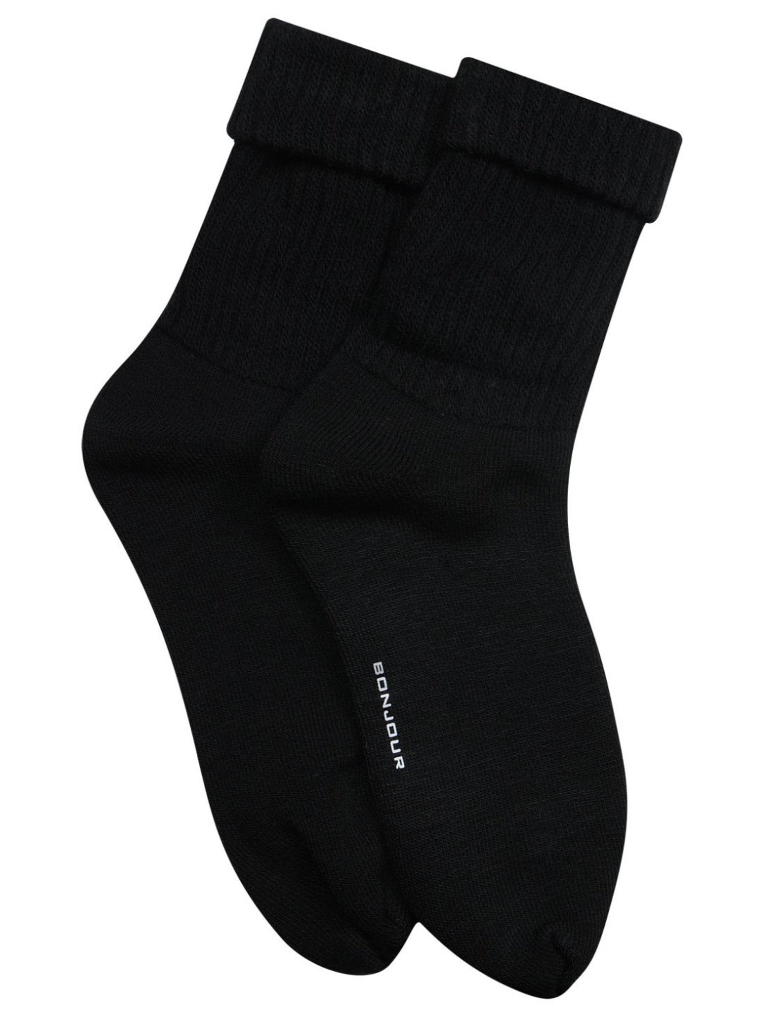 Bonjour Black Plain Socks
