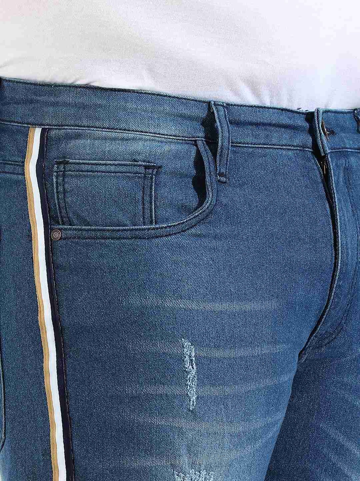 Instafab Plus Blue Regular fit Distressed Plus Size Distressed Jeans