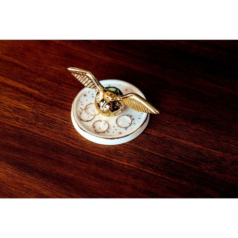 Robe Factory LLC Harry Potter Golden Snitch Ceramic Trinket Tray | 4 Inches