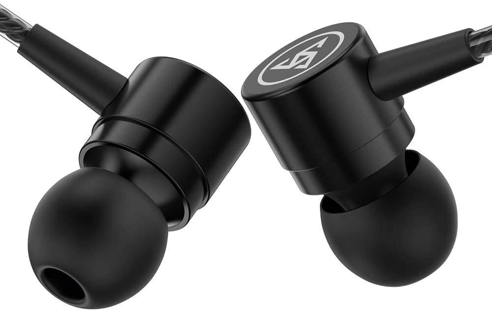 Professional Metal Headphone in Ear Wired Earphone Heavy Bass Sound Quality Music Sport Headset Headsets with Built-in Microphone 3.5mm in-Ear Wired Earphone (Black)