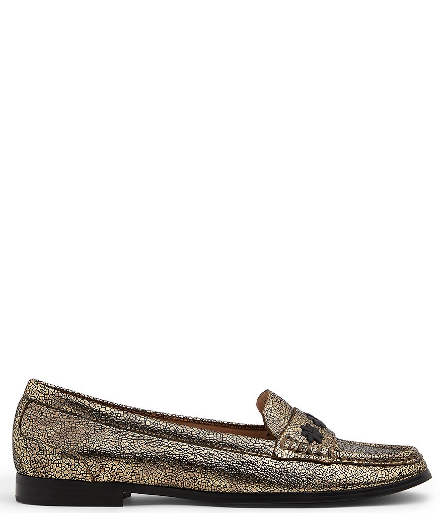 Jack Rogers Remy Metallic Crackle Leather Loafers