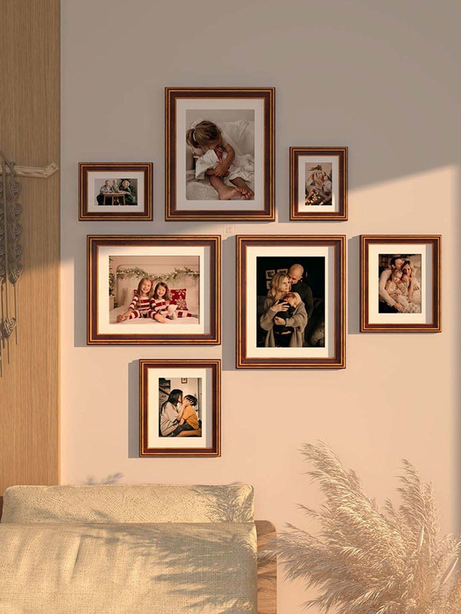 Art Street Enchantment Brown Wood Photo Frame - Set of 7