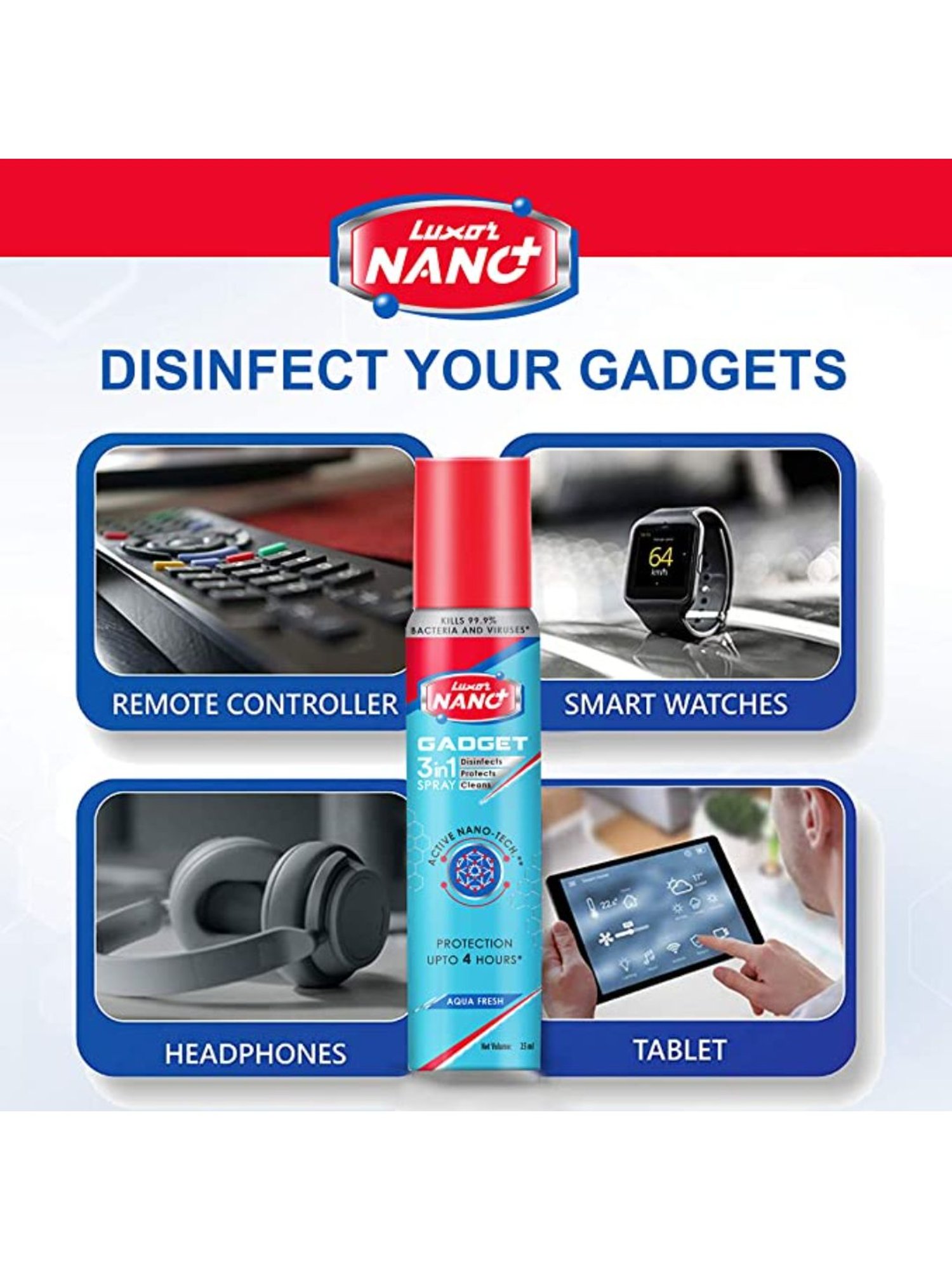 GRIPP 4 in 1 Professional Screen Cleaner Kit Includes Screen Cleanser Spray 150ml (Blue)