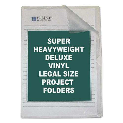 Deluxe Project Folders, Jacket, Legal, Vinyl, Clear, 50/Box
