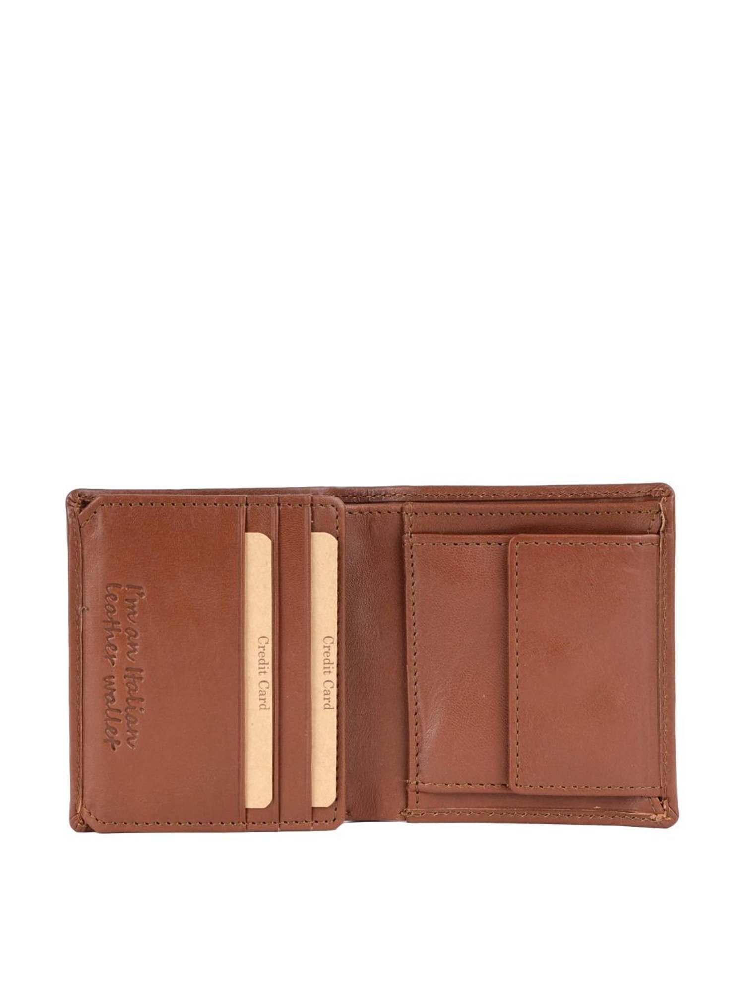 KOMPANERO ALEXANDER Tan Solid Tri-Fold Wallet