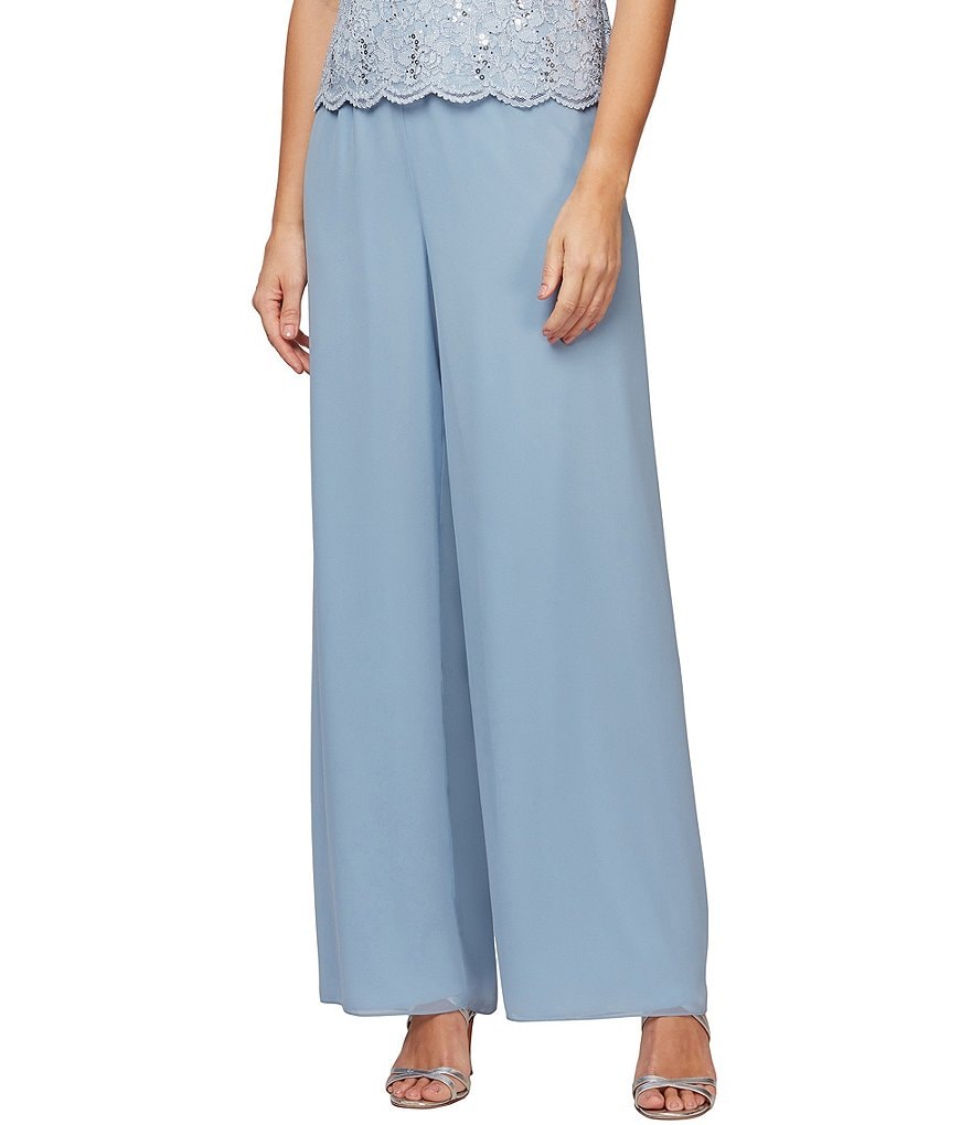Alex Evenings Wide Leg Chiffon Pant