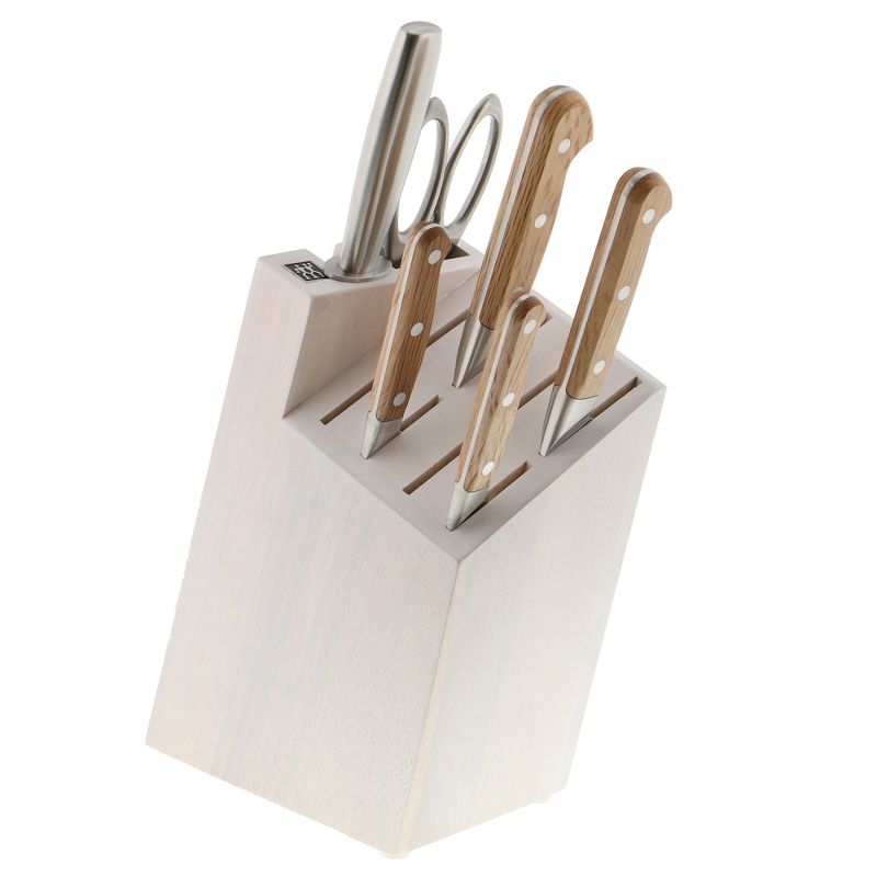 ZWILLING Pro Holm Oak 7-pc Knife Block Set - White Block