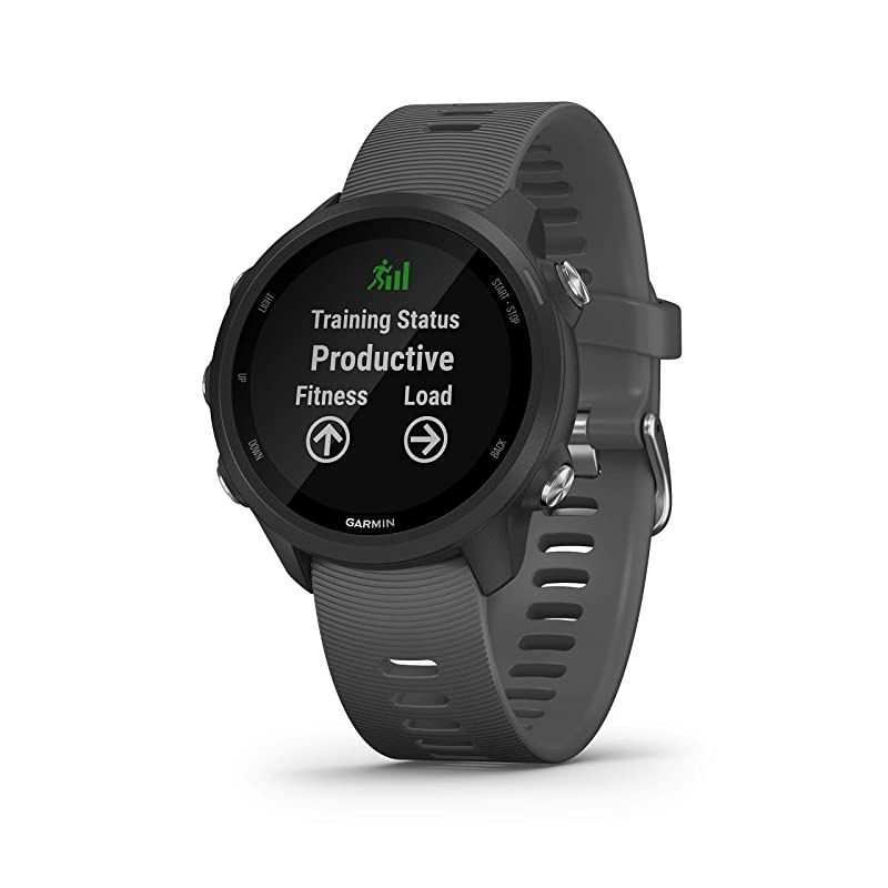 Garmin Forerunner 245 GPS Running Smartwatch with Included  3 Straps Bundle (Slate Grey 010-02120-00, Black/Berry/White)