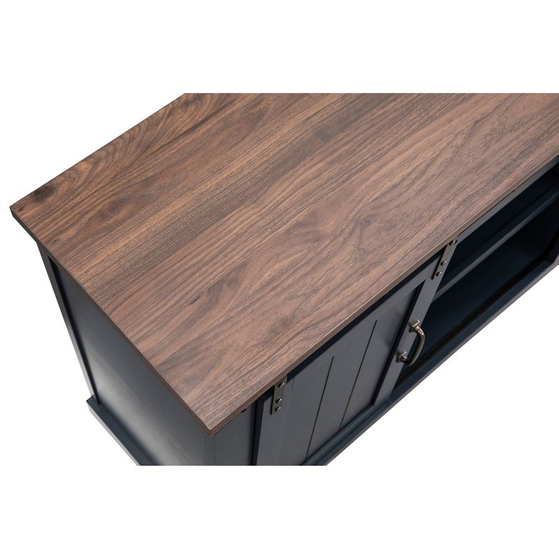54" Sliding Doors TV Stand For TVs up to 60" Navy - Home Essentials
