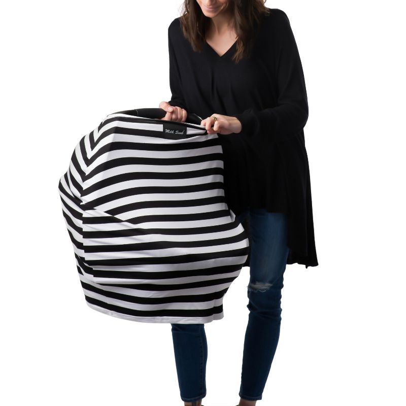 Milk Snob Multifunctional Cover- Black & White Signature Stripe