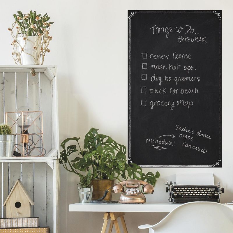 RoomMates Chalkboard Peel & Stick Wallpaper Black