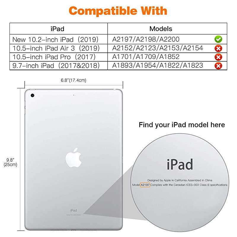 Case Fit New iPad 8th Gen 2020 / 7th Generation 2019, iPad 10.2 Case - Slim Smart Shell Stand Cover with Translucent Frosted Back Protector for iPad 10.2", Pine Forest Green(Auto Wake/Sleep)