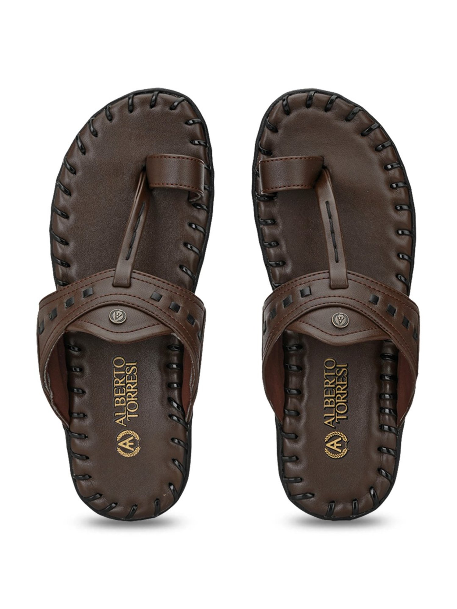 Alberto Torresi Men's Markoripo Dark Brown Toe Ring Sandals
