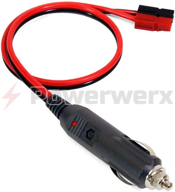Powerwerx CGPP-18 Cigarette Lighter Plug to Powerpole Connector 18 in. Adapter Cable