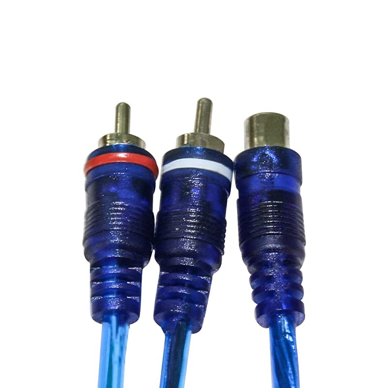 1 Female to 2 Male RCA Y-Shape Splitter Cable Adapter for Car Audio Vedio Speaker Pack of 5 (1 Female to 2 Male)