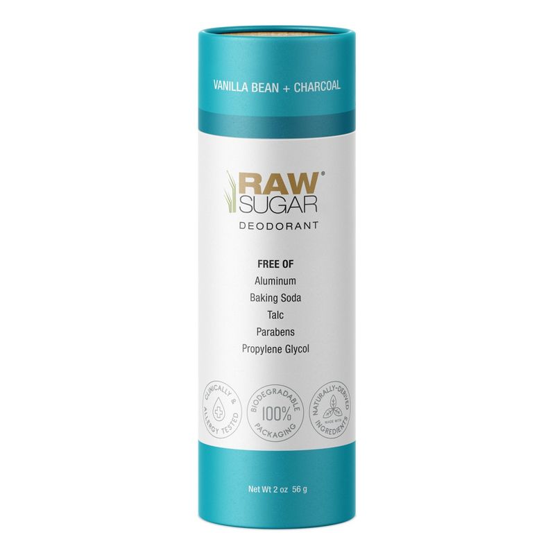 Raw Sugar Deodorant Vanilla Bean + Charcoal - 2 oz