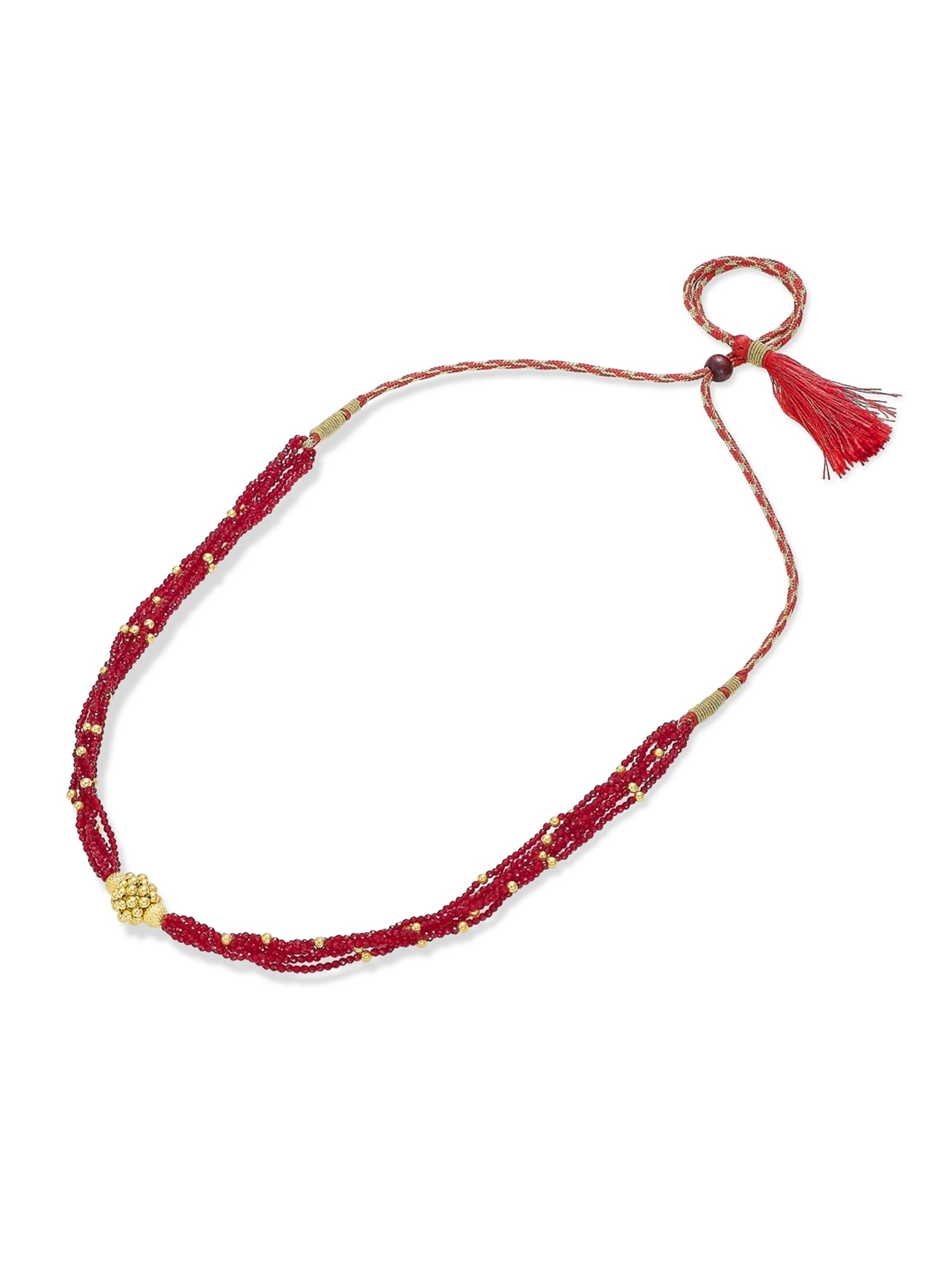 CKC Repouss&iquest; Work Rudraksha Gold Extender Neck Chain: Spiritual Elegance