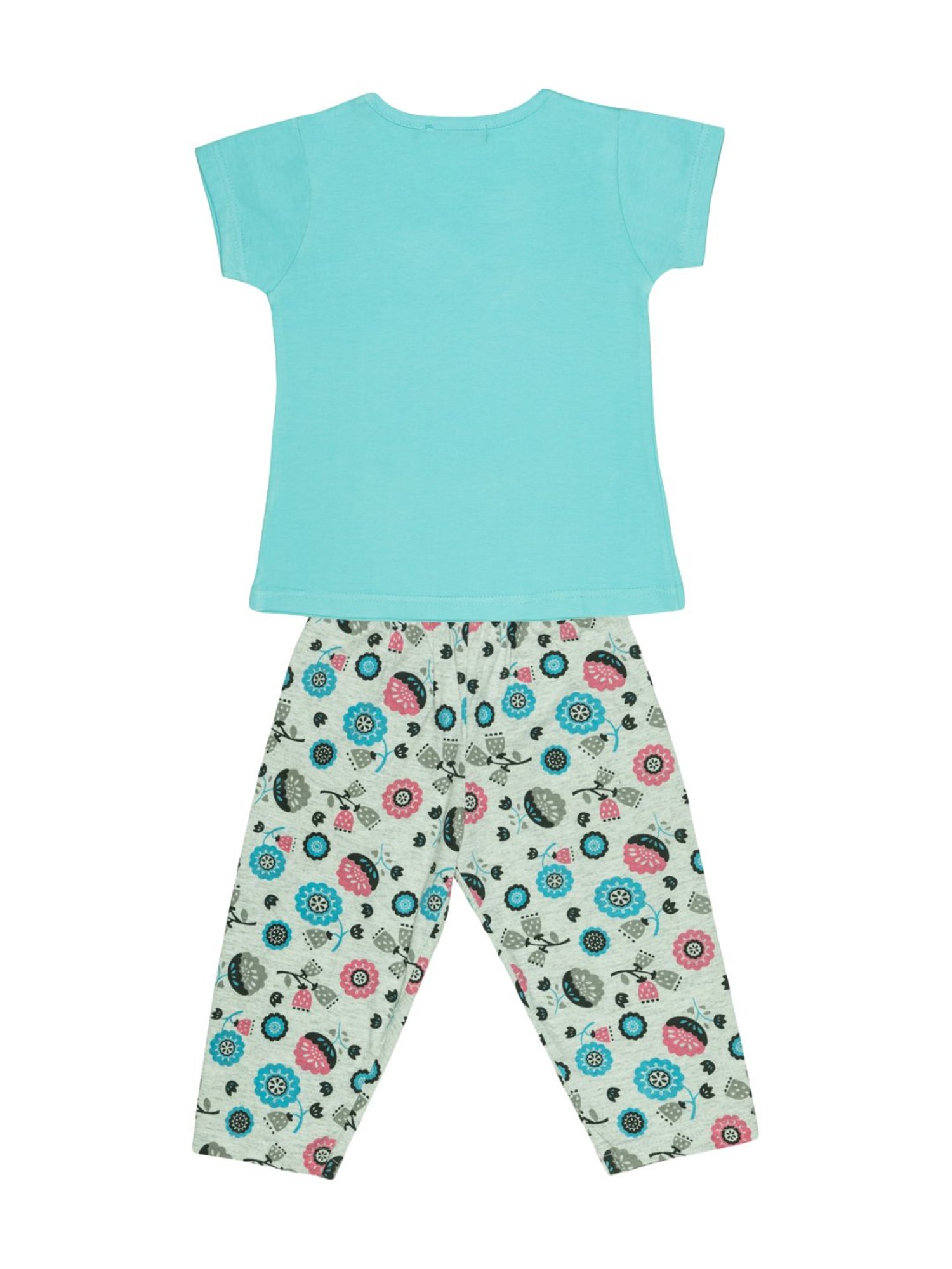 Todd N Teen Kids Blue Cotton Printed T-Shirt & Pants Set