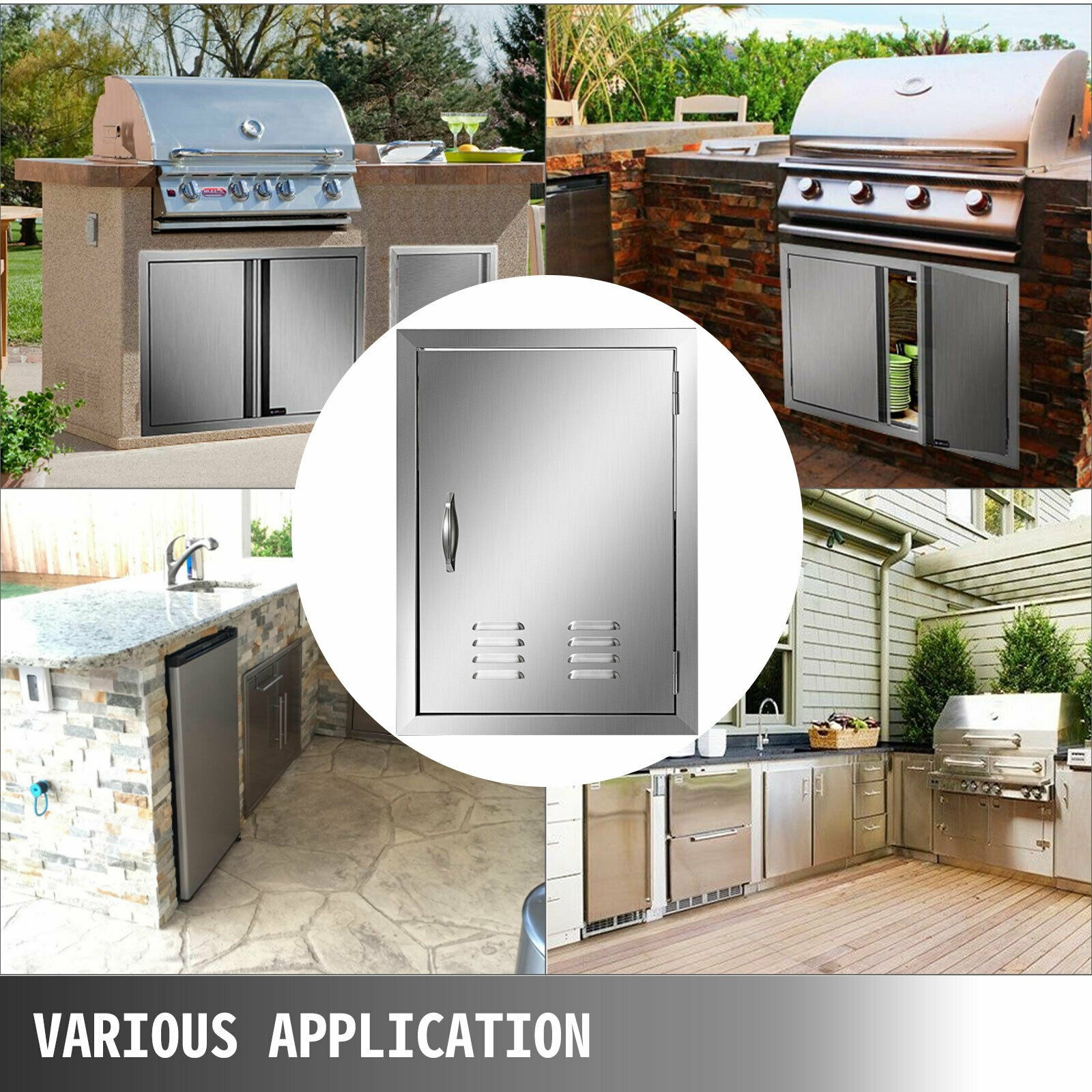 24" x 17" Outdoor Kitchen BBQ Island Components Stainless Steel BBQ Access Door