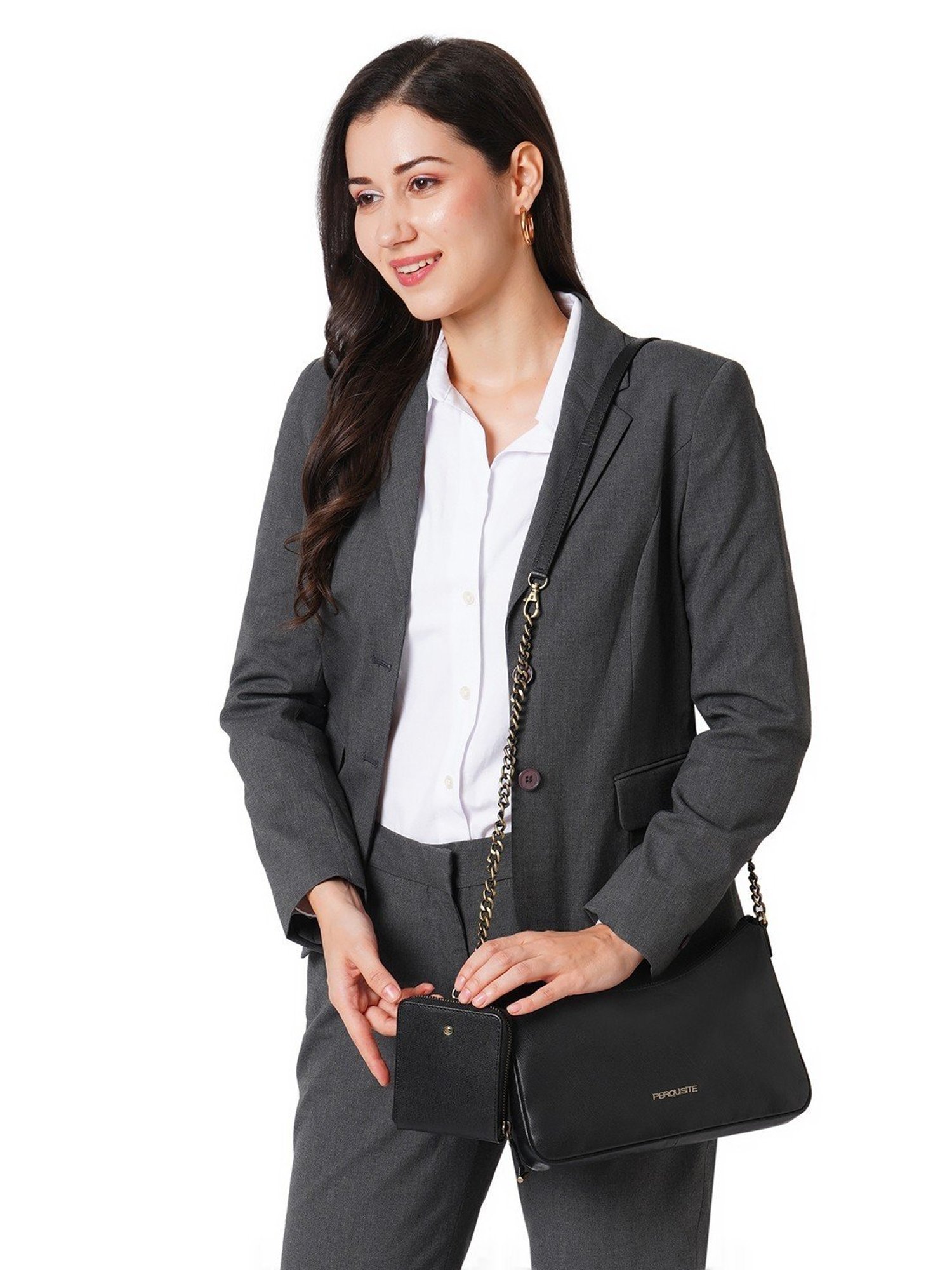 PERQUISITE STEPHANIE Black Solid Small Sling Handbag