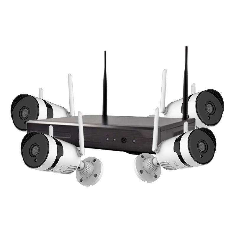 5MP 4-CH two-way voice intercom, night vision webcam, WIFI multi-channel remote monitoring, security monitor camera, CCTV camera system, wireless box camera monitoring kit