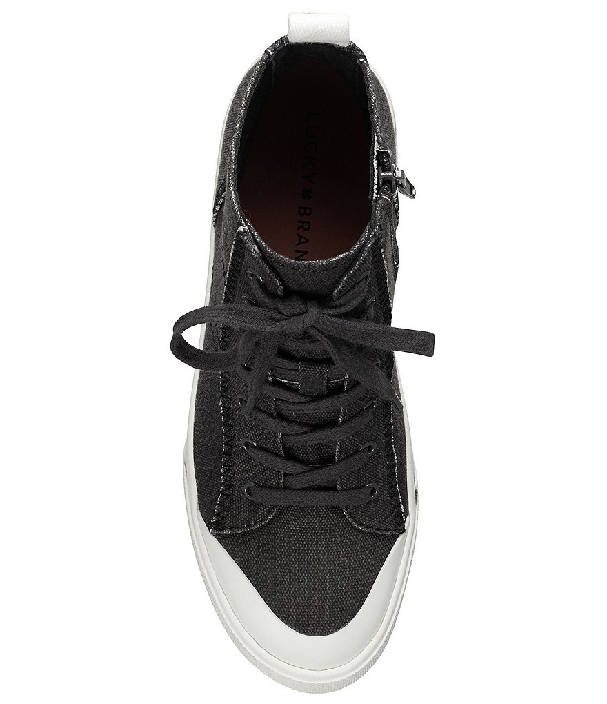 Lucky Brand Eisley High Top Lugged Canvas Lug Sole Sneakers