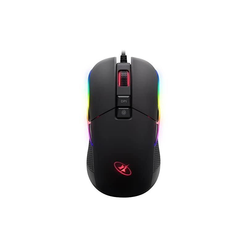RGB Gaming Mouse with Ambidextrous Grip for Computer/PC/Laptop/Mac Book with 10000 DPI Optical Gaming Sensor and Comfortable Ergonomic Design w/9 Buttons (NEON M62)