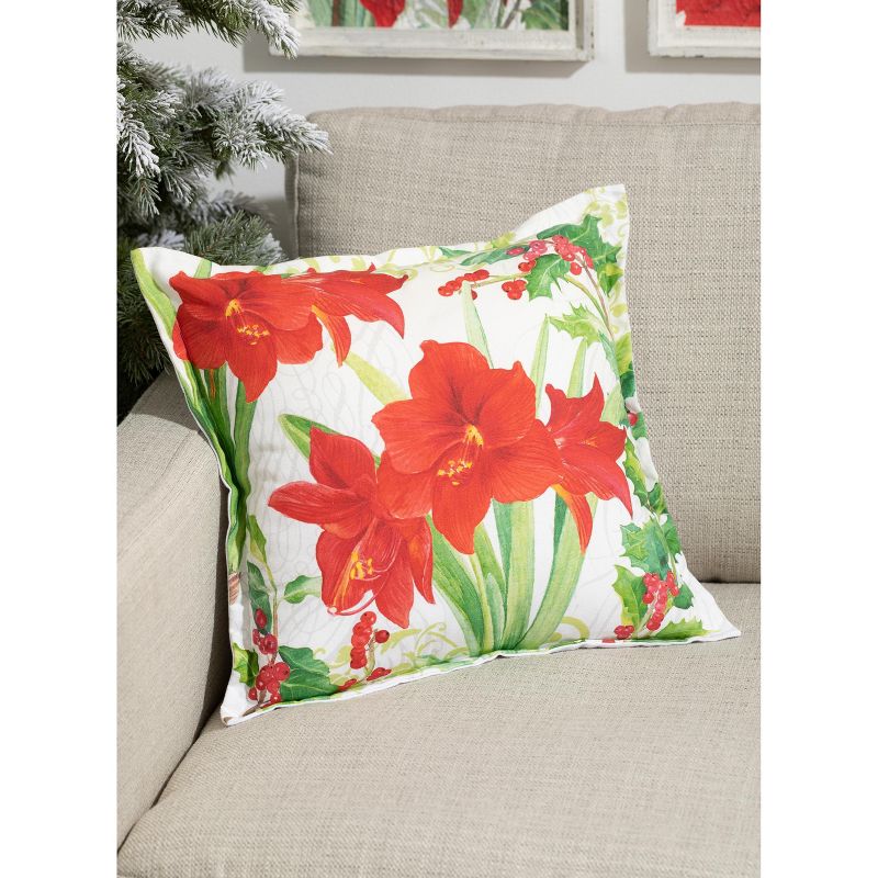 Sullivans Amaryllis Cotton Pillow 18"H Multicolored